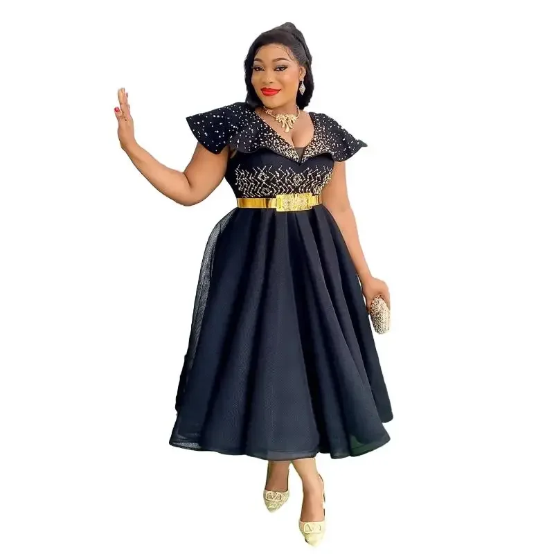 

Elegant Plus Size African Wedding Party Dresses for Women 2024 Dashiki Ankara Evening Gown Fashion Outfit Robe Africa Clothes