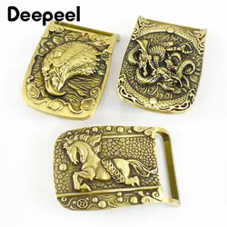 1Pc Deepeel 40mm Solid Brass Metal Belt Buckle Men's Women Waistband Head for Belts 37-38mm DIY Leather Craft Jeans Accessories