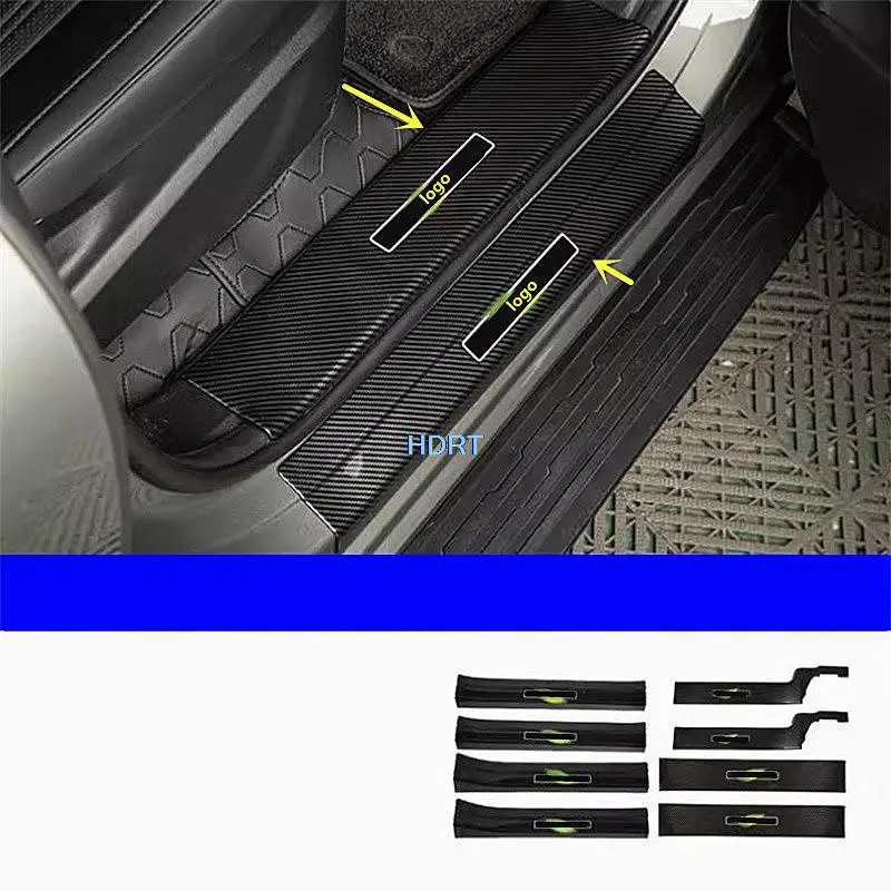 For GWM Great Wall Haval H5 2023 + Car Sticker Style Rear Bumper Guard Door Sill Scuff Plate Welcome Pedal Protector Accessories