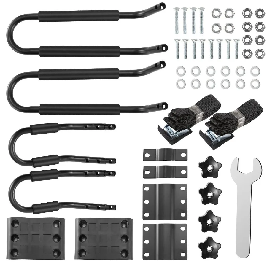 1 Paar Universal JBar Kajak Träger 220LBS Last Heavy Duty Kanu Auto Top Mount Träger Dachträger mit 2 Stück Spanngurte
