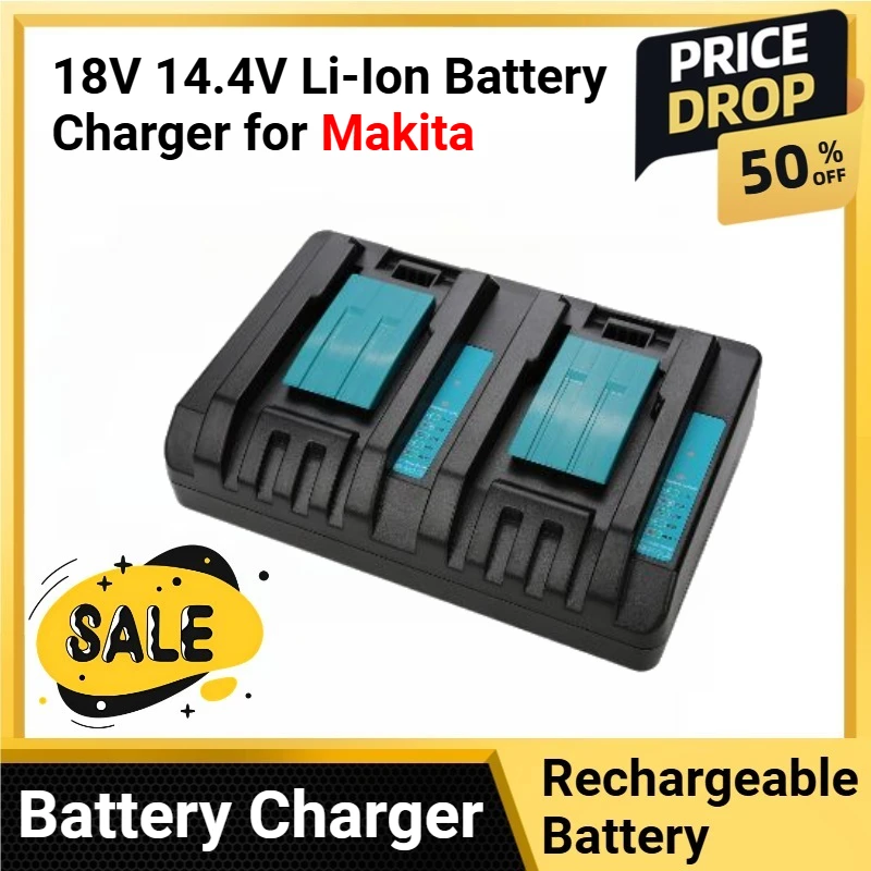 

18V 14.4V Li-Ion Battery Charger for Makita 14.4V 18V 20V BL1830 BL1840 BL1850 BL1860 Bl1430 for Makita DC18RD DC18SF Battery
