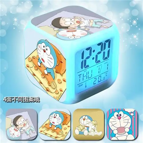 عبقور سو نوبيتا نوبي الإبداعية شخصية الكرتون الملونة متوهجة ساعة تنبيه بسيطة لطيف أنيمي الطرفية غرفة الديكور