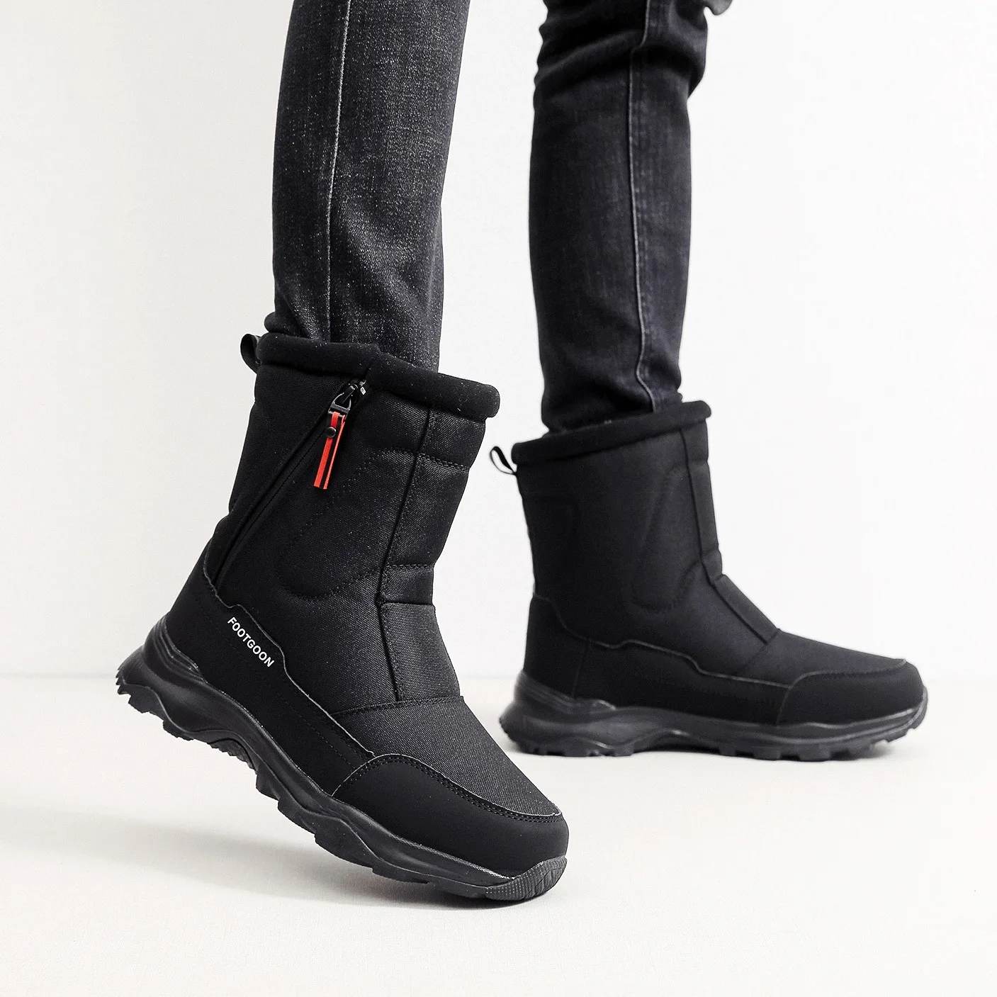 2026 Winter Snow Boots for Men Warm Ankle Boots Mid-calf Men Cotton Shoes Thick Plush Winter Boots for Male Women Cotton Shoes