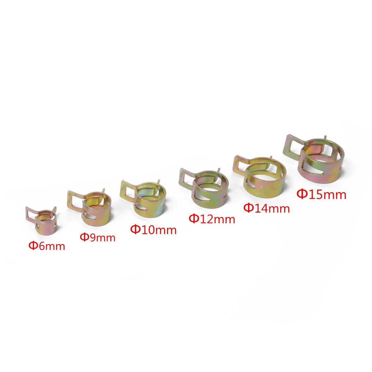 

Car Water Pipe Clamps 6Mm 9Mm 10Mm 12Mm 14Mm 15Mm For Automotive Fuel Lines Air Hose Silicone Hose Mechanical Applications