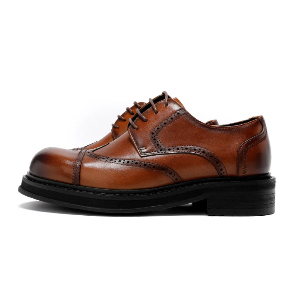 

Genuine Leather Men's Formal Dress Shoes Thick Sole Height Increasing Business Commute Leather Shoes Fashion Versatile Shoes