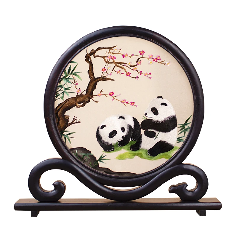 Embroidery Decoration Handmade Double-Sided Suzhou Embroidery Table Decoration Crafts Small Ornaments New Chinese Desktop