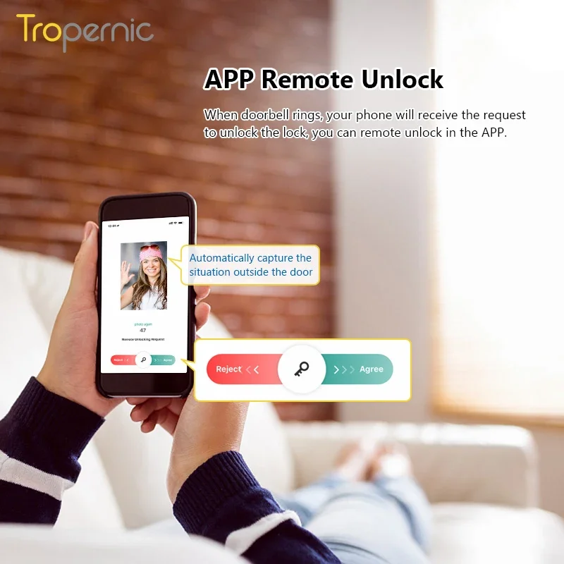 Tropernic High Security 6068 Mortise App Digital Camera 3D Face Door Lock