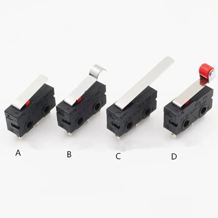 LINK CNC Mini Micro Limit Switch 3 Pins PCB Terminals 5A 125V 250V 29mm Roller Arc lever Snap Action Push Microswitches