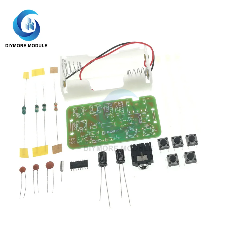 DIY 키트 FM 스테레오 라디오 수신기 모듈, 76-108Mhz 무선 수신기, DIY 전자 생산 훈련 부품 납땜