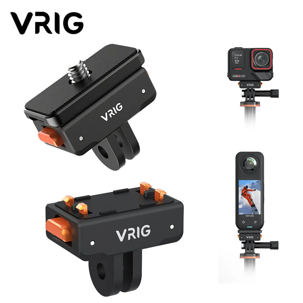 

VRIG Magnetic Quick Release Mount w 1/4" Screw for Insta360 X5/X4/X3/ X2/ Ace/Ace Pro2 Action Camera Expansion Accessories
