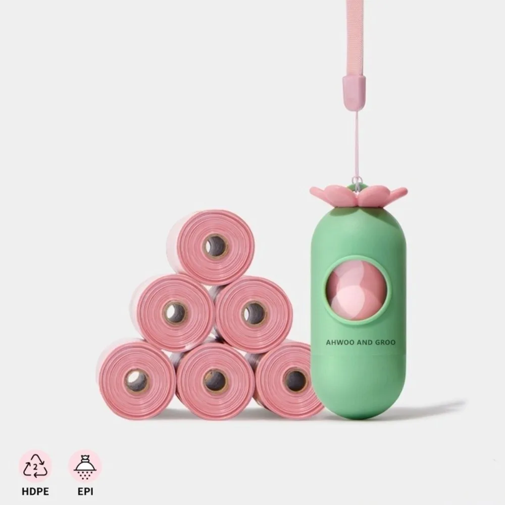 

Portable Flower Shape Pet Poop Scooper Bag Walking Dog with Lanyard Flower Dog Garbage Holder Pet Waste Bag Outdoor