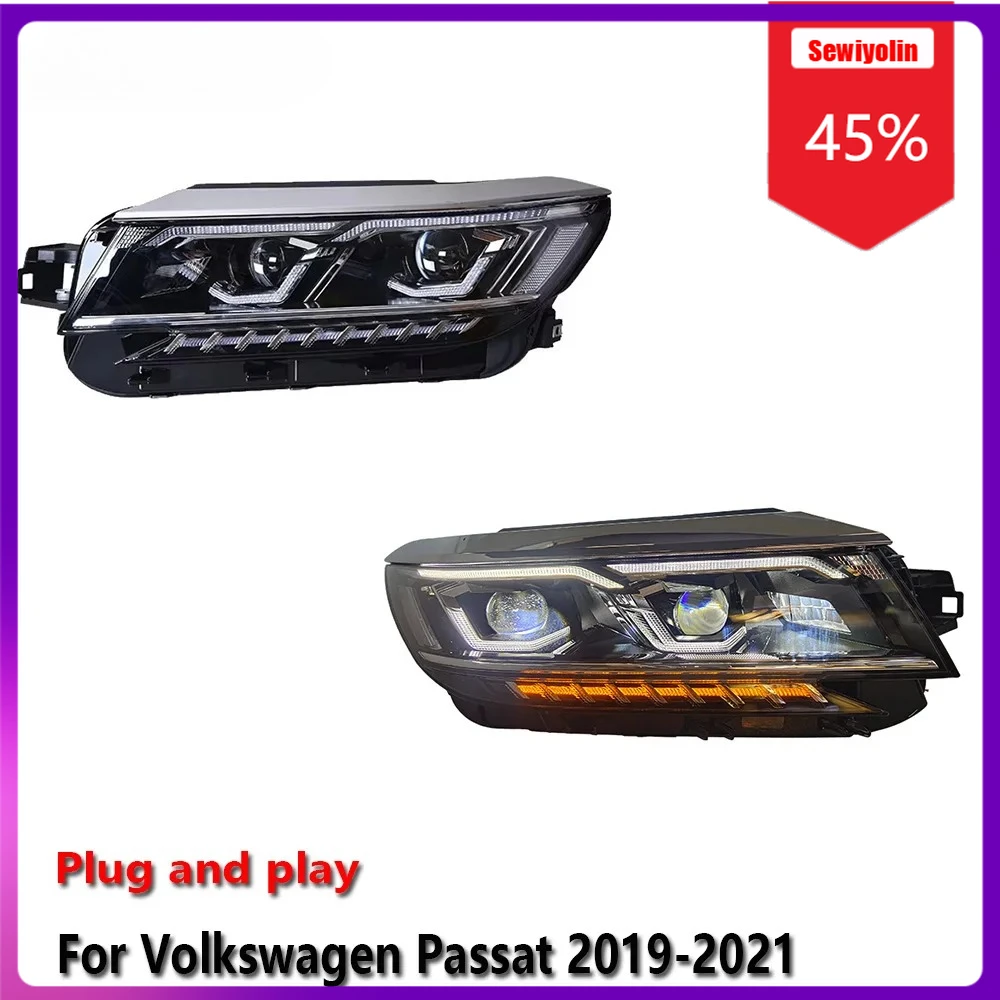 

Sewiyolin Car LED Lamp Headlight Assemblies For Volkswagen Passat 2019-2021 Fog DRL Brake Turn Signal Lamp Plug And Play