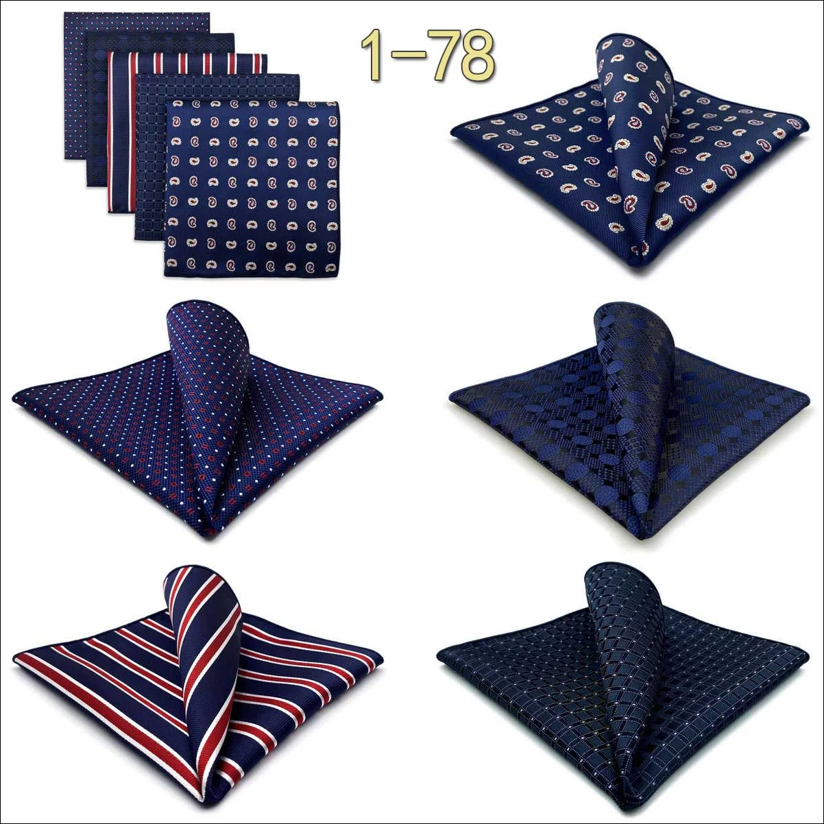 5 Pieces Mens Jacquard Pocket Square Set Multi Styles Handkerchief Suit Pocket Towel Hanky Vintage Business Accessories Gift