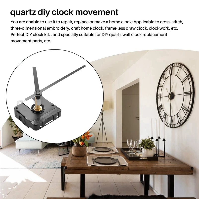 4Set 31 Mm Long Shaft Quartz Clock Movement Mechanism DIY Clock Repair Kit Clock Mechanism Replacement