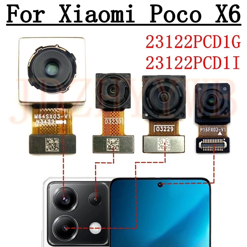Best Quality Wide Back Facing Main Backside Camera Module For Xiaomi Poco X6 PocoX6 Front Selfie Rear Camera Flex Cable