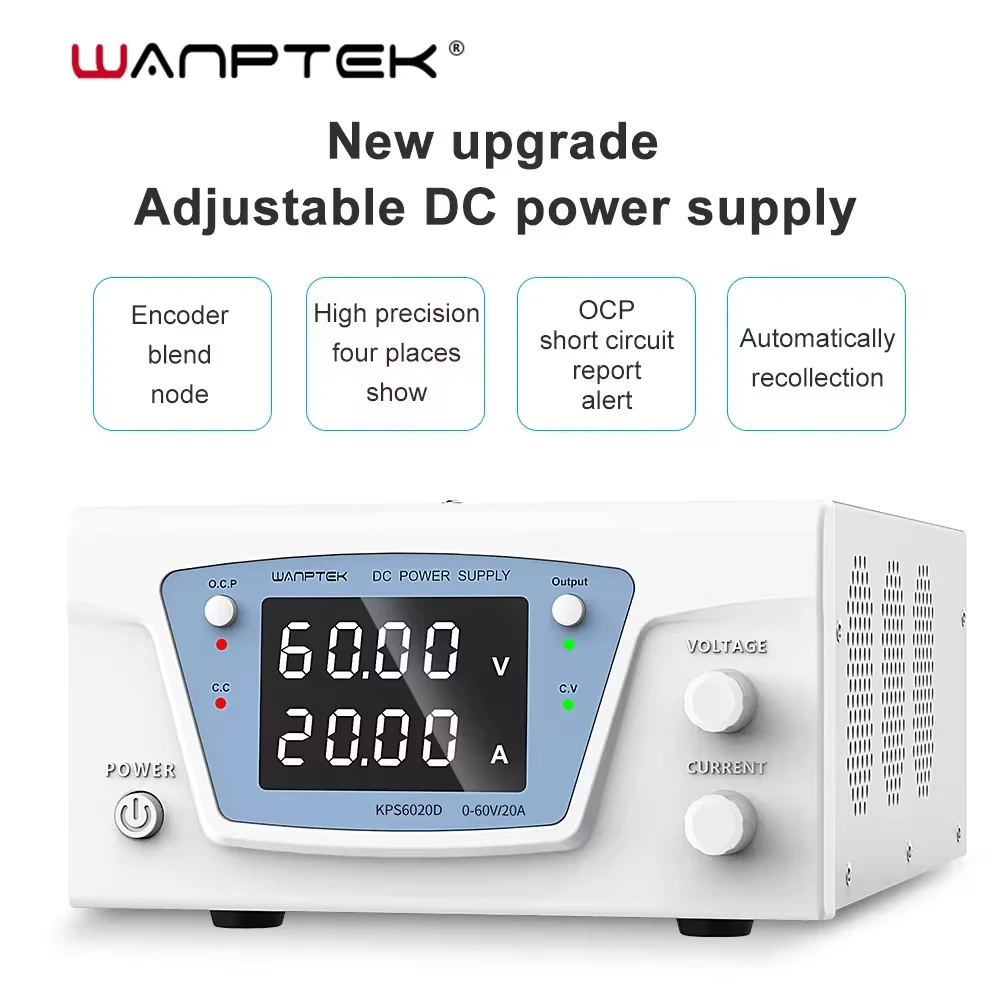 Wanptek KPS1540D/1550/1560 Programmable DC Adjustable Regulated Power Supply 15V 40A PWM Modulation Short-circuit Protection