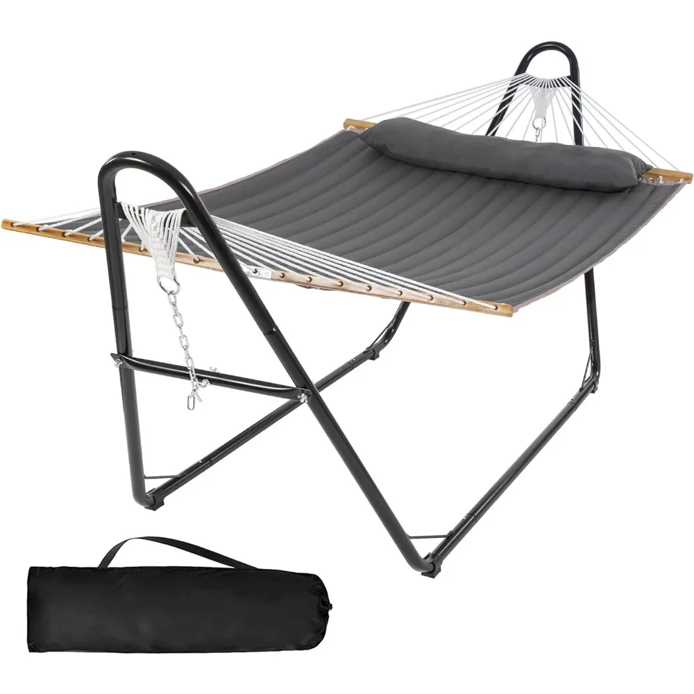 

Includes 10-foot Stand Outdoor Heavy Duty Hammock 475 Lb Capacity Extra Large Double Hammock With Large Soft Pillow Chair Bed