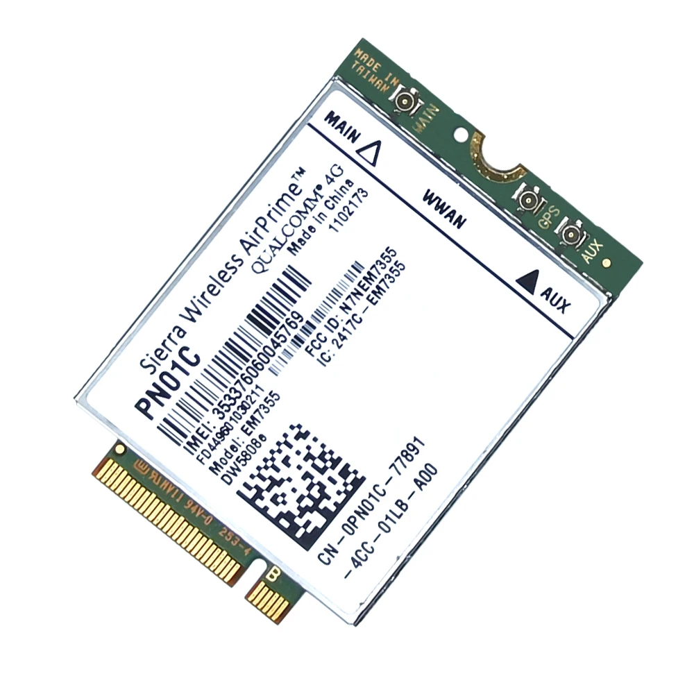 Sierra Wireless DW5808E 4G LTE Module EM7355 Qualcomm WWAN NGFF Card dw 5808E for Dell Venue 11 Pro Latitude 14 12 11 Pro