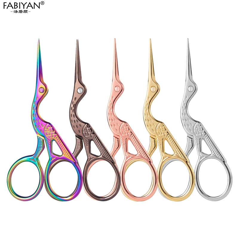 Retro Stainless Steel Beauty Scissors Makeup Grooming Trimmer Eyelash Nose Facial Hair Remover Nail Scissors Sewing Tools