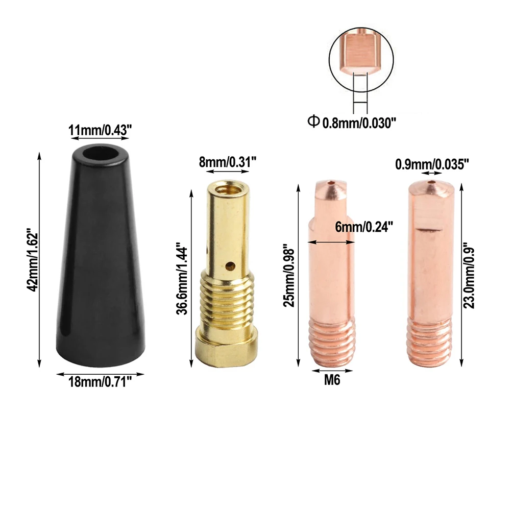 24PCS Flux Core Welding Torch Accessories Kit, 14AK Tips Flux Core Nozzles For Non Core Welding And Various Metal Manufacturing