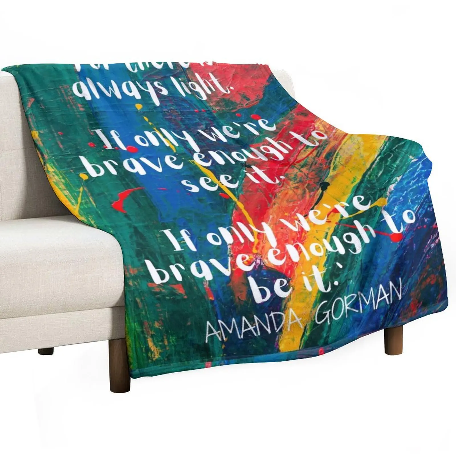 The Hill We Climb - Inspirational Quote - Amanda Gorman - Poet Laureate Inauguration Day Throw Blanket funny gift Blankets