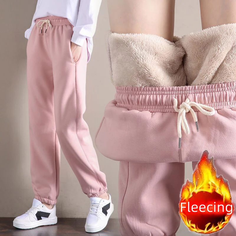 2024 Nowa odzież damska Ciepłe zimowe grube spodnie Casual Sport Fleece Legging Moda Grube spodnie Basic All Match Y2K Sweet