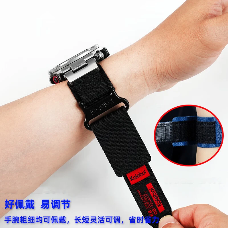 For Casio G-SHOCK series 5657 GST-B400-1A/CD/BB modified nylon canvas watchband with metal adapter waterproof breathable strap