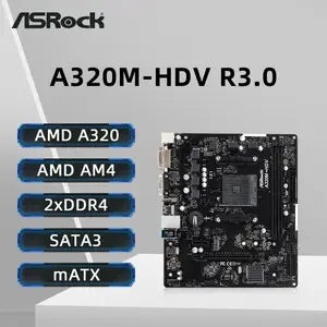 A320 Motherboard ASROCK A320M HDV R4.0 Socket AM4 DDR4 32GB M.2 PCI-E 3.0  support R3 R5 R7 R9 AMD cpu USB3.1 VGA Micro ATX - AliExpress