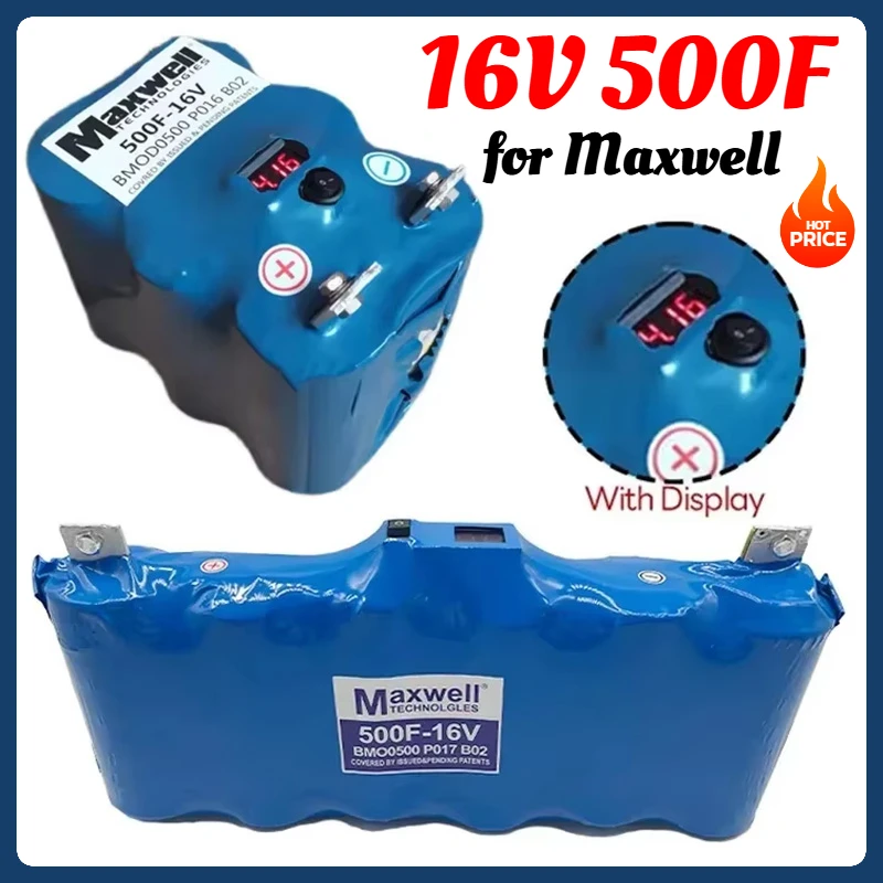16V 500F 2.7V 3000F Suitable for Maxwell Super Capacitor Car Rectifier with Equalization Board Voltage Display Audio Capacitor