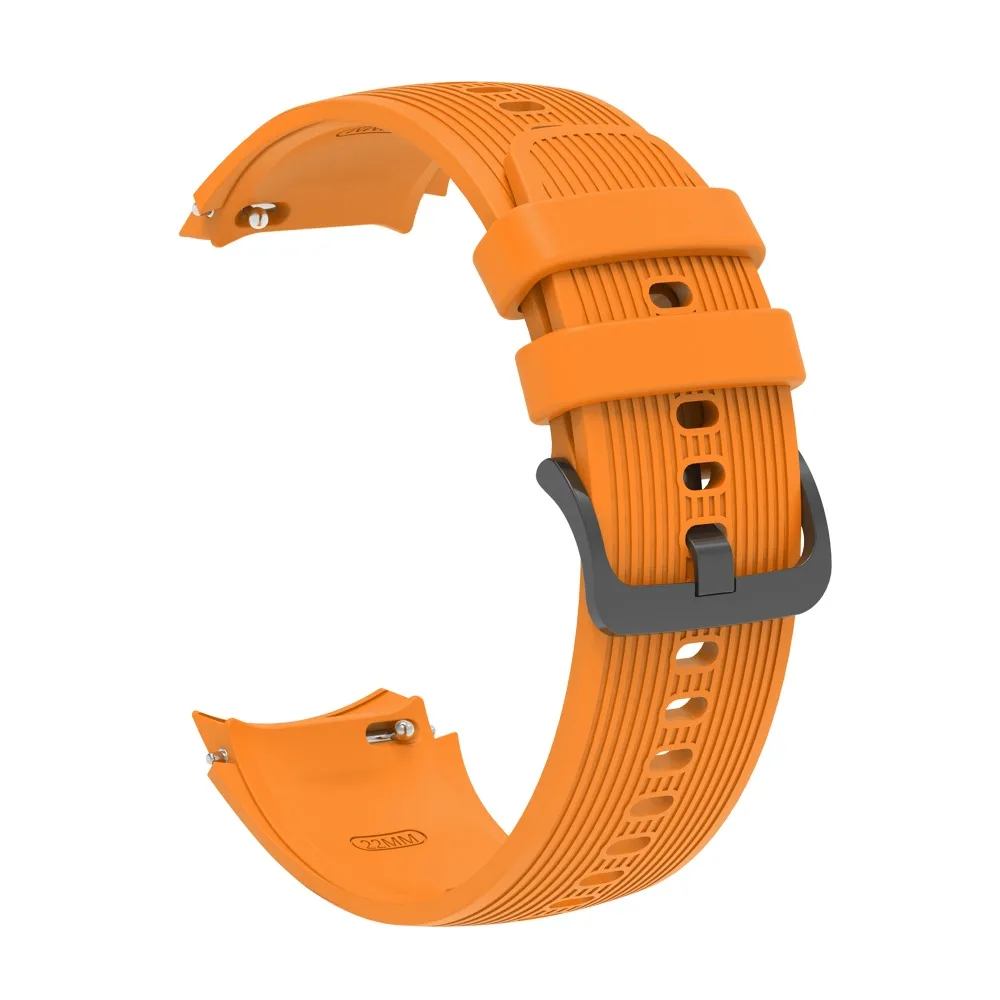 Portable Silicone Watch Strap Replacement Breathable Bracelet Stripe Pattern Needle Buckle Watchband for Oppo Watch X