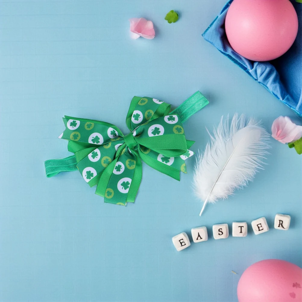 

2Pcs Saint Patrick's Day Headb s Cloth Hairpin Accessories Sequin Headdress Shamrock Bow Irish Festival Hairb