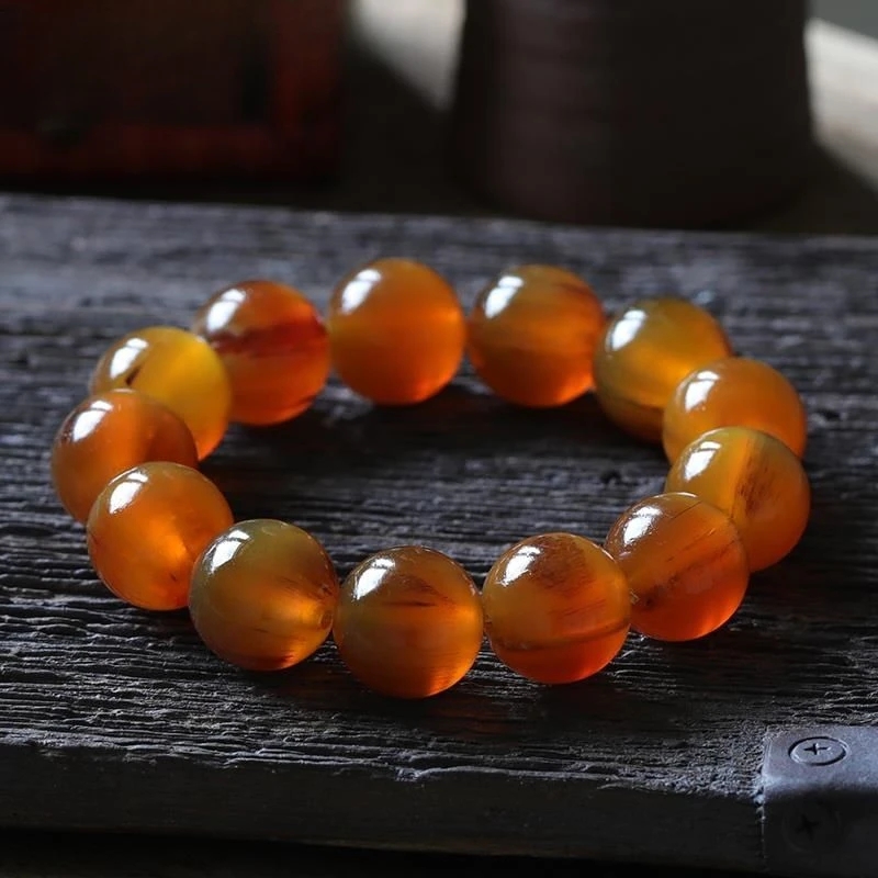 

UMQ Full Blood Pattern Old Horn Bracelet Natural Buddha Beads Wenwan Jewelry Tibet Men and Women Hand Jewelry