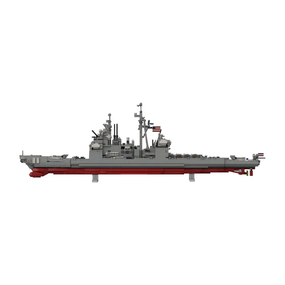 MOC-212474 Конструктор Ticonderoga - CG-72 USS Vella Gulf, модель эсминца Ticonderoga, игрушки для сборки, подарки для детей, DIY-подарки
