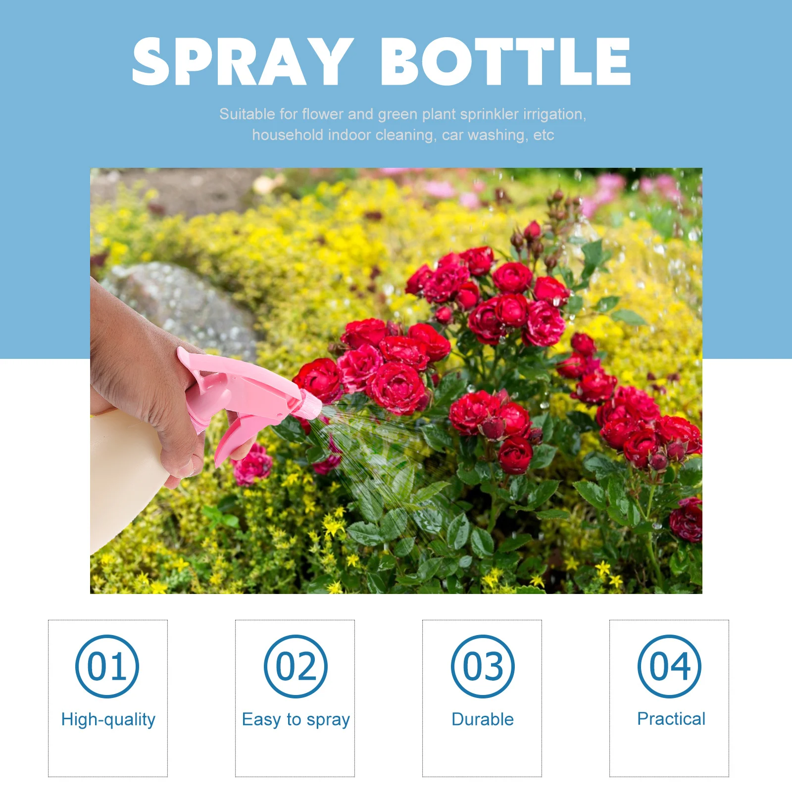 

10Pcs Hand Pressure Watering Cans Candy Color Plastic Garden Sprayers Ergonomic Design Comfortable Gardening Sprayer Pot