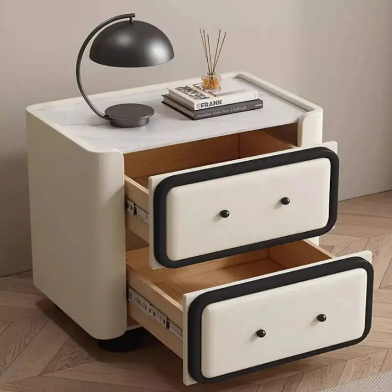 Design Simple Nightstand Cream Style Trendy Storage Night Table Kawaii Elegant Mesitas De Noches Dormitorio Bedroom Furniture
