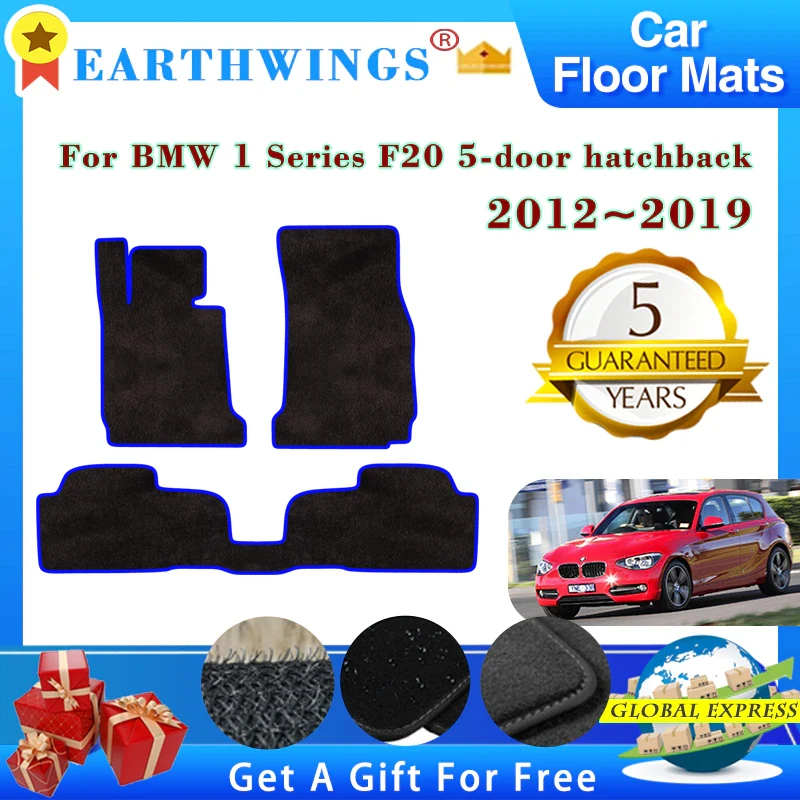 Car Floor Mats For BMW 1 Series F20 2012~2019 5-door Hatchback Rugs Panel Protective Pad Premium Custom Foot Pads Accessories