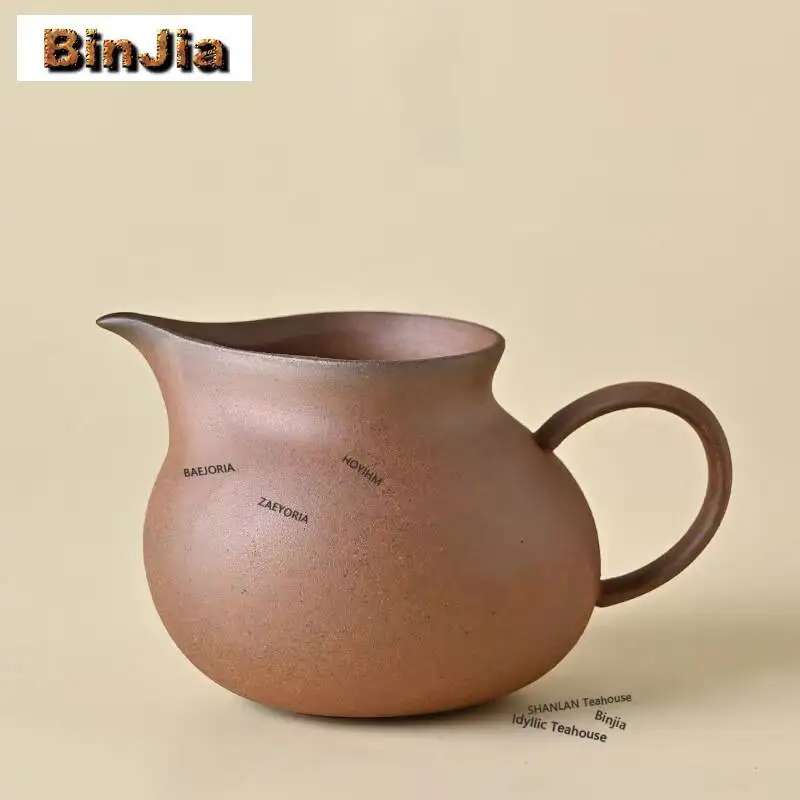 crude-pottery-round-belly-tea-pitcher-pour-tea-sharing-pot-cha-hai-dispenser-justice-cup-dahongpao-fair-mug-drinkware-supplies
