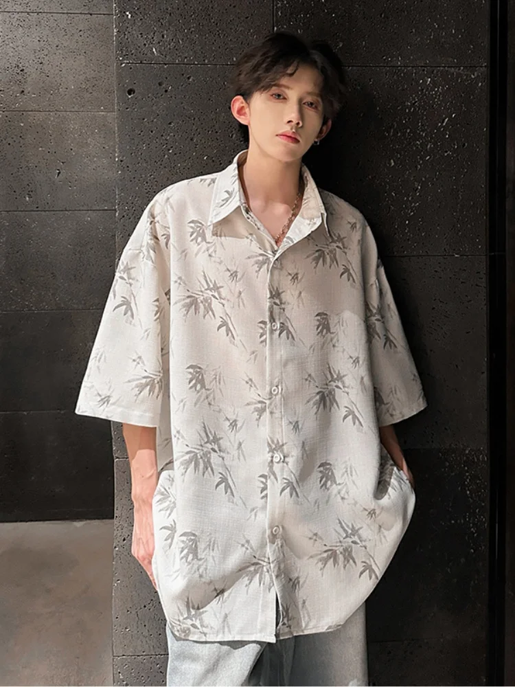 

Новая китайская мужская летняя рубашка с коротким рукавом, тонкая, с кубинским воротником, свободного кроя, дышащая, легкая, без рукавов, в стиле куртки.