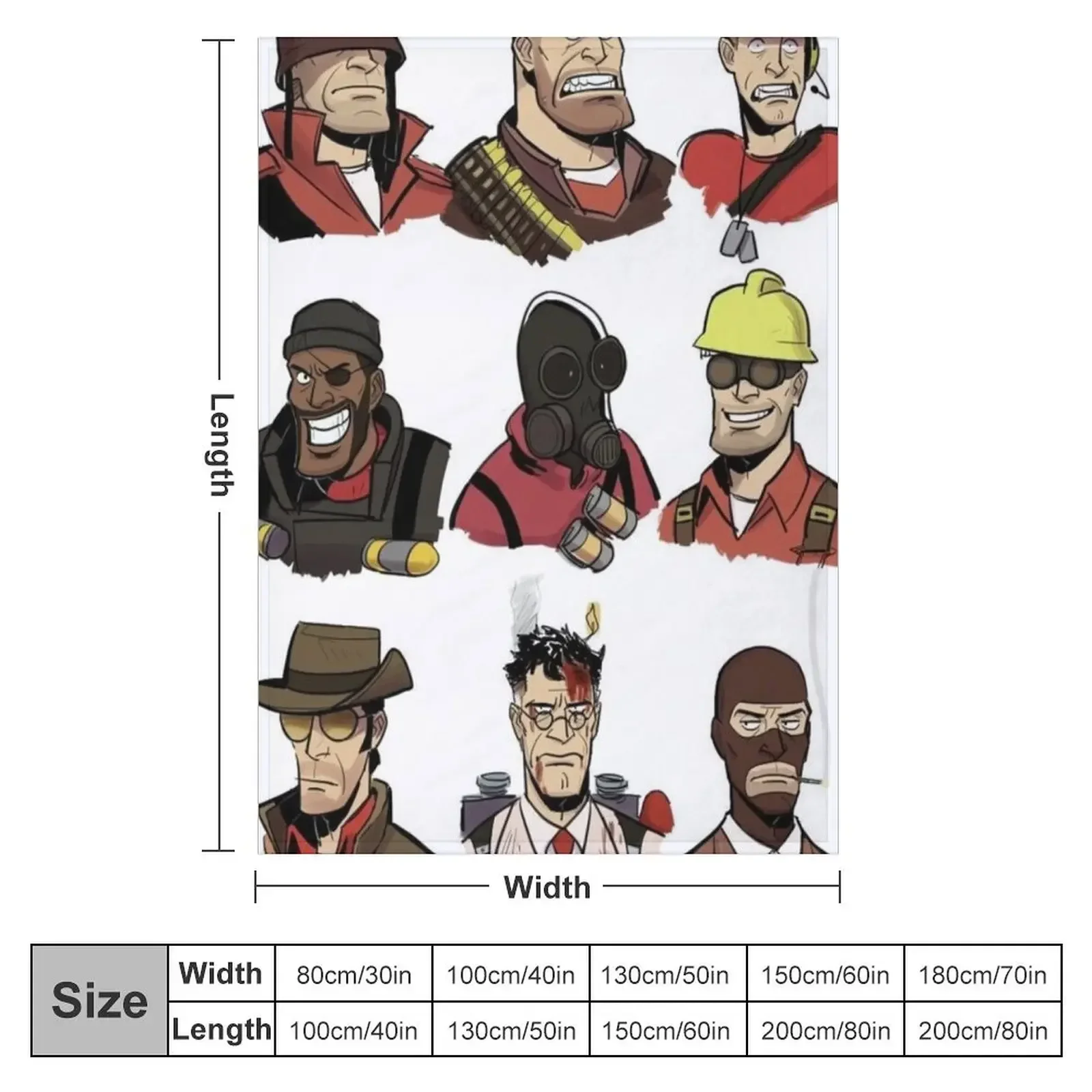 Team Fortress 2 All Units Throw Blanket funny gift Luxury Designer Blankets