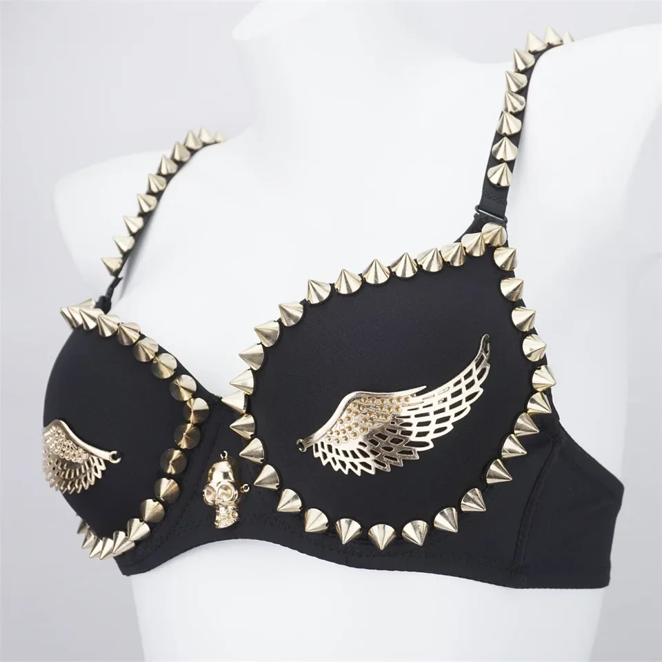 Wings Studded Fishbone Corset Retro Gothic Spice Girl Halter Corset Nightclub Party Music Festival Charming Robe