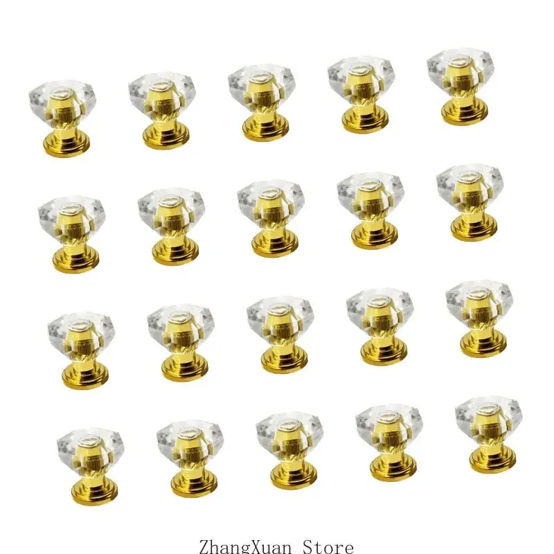 Clear Drawer Knob Set, Single Hole Pulls Handle for Furniture Updates 3XUF