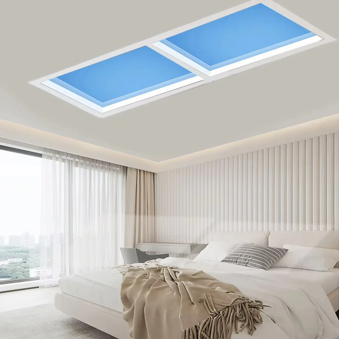 2026 Blue Sky Light Ceiling Lamp For Bathroom Indoor Decor Panel Kids Room Lamp Kitchen Natural Lighting Surface Ceiling Chandel