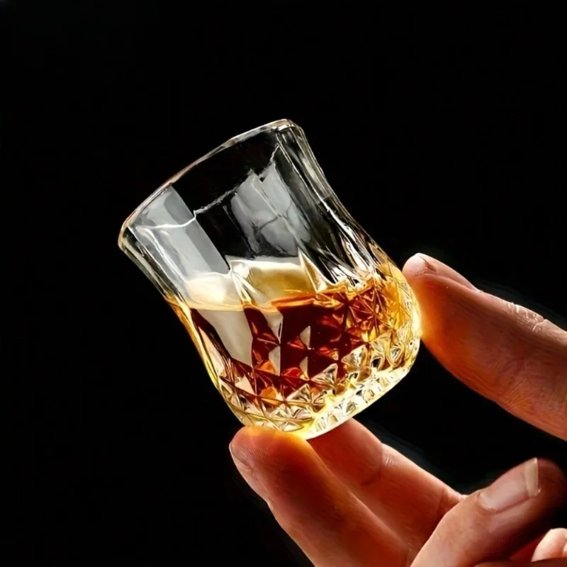 50 ml kristallgeschliffener Glasbecher, wiederverwendbar, geeignet für Whisky und Spirituosen, Glasglaswaren, für die Hausbar, KTV