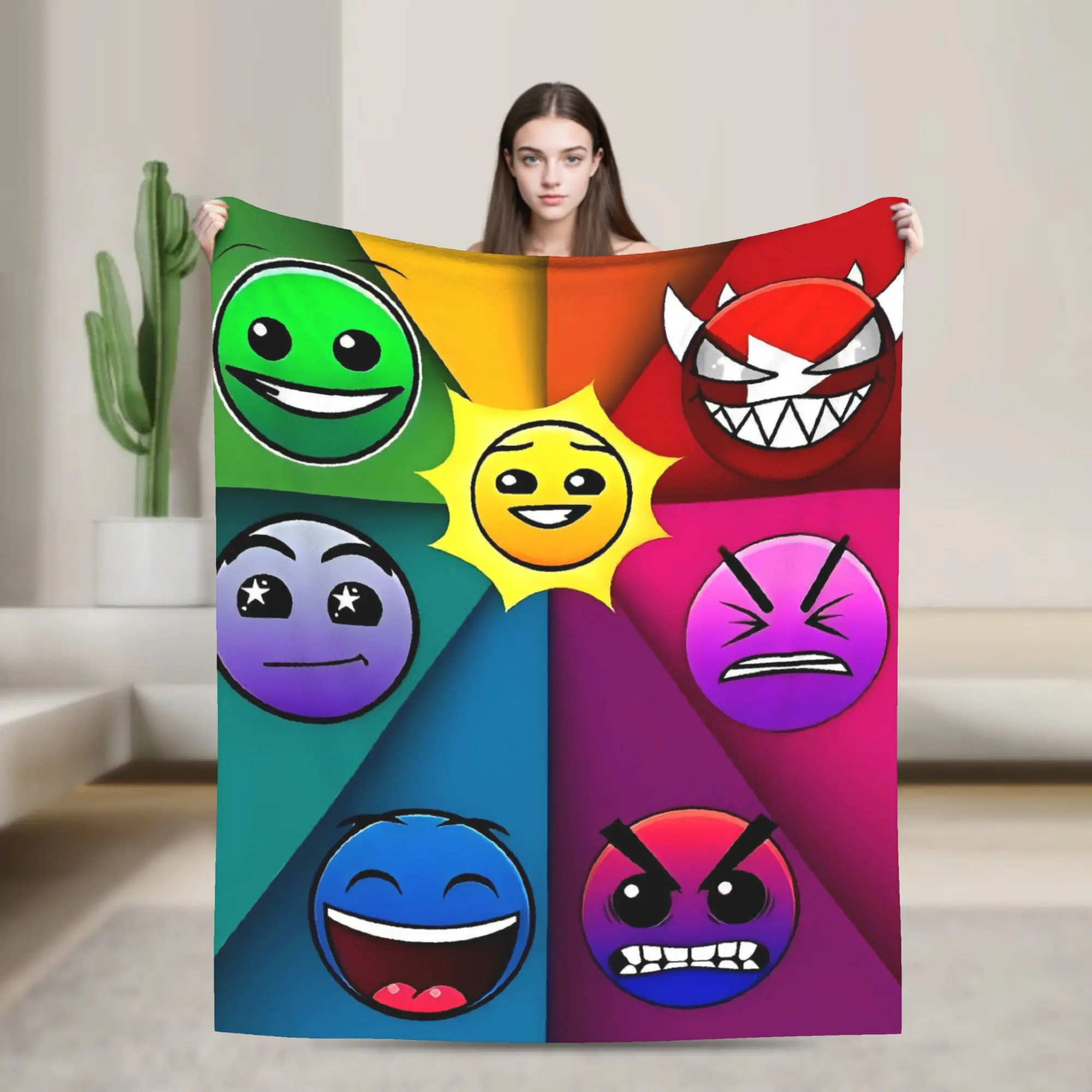 

Warm BlanketKids Picnic Geometry Gaming Dashed Bedding Throws Flannel Bedspread For Couch Chair Novelty Sofa Bed Cover