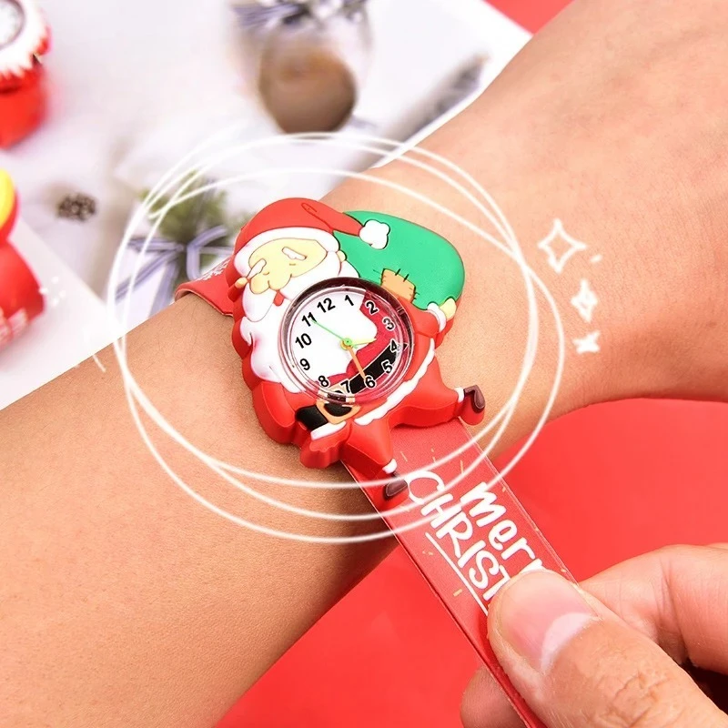 1-10PCS Festive Christmas Bracelet Slap Band Kids Electronic Watch Holiday Gift Toy for Boys and Girls Party Decoration