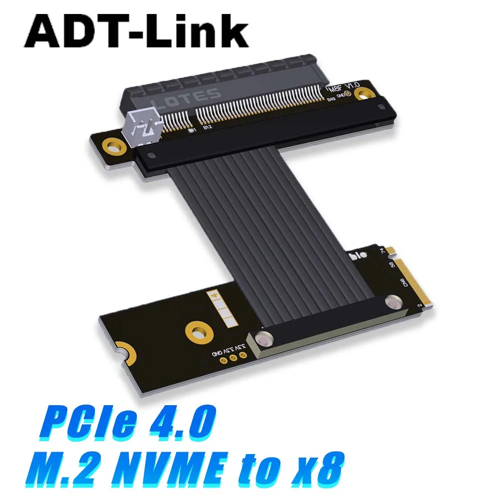 ADT M.2 NVMe  M48 to PCIe X8 Series Extension Adapter Cable - Supports PCIe 4.0 x4 Gen 4 SSD for Full Speed Running Interface