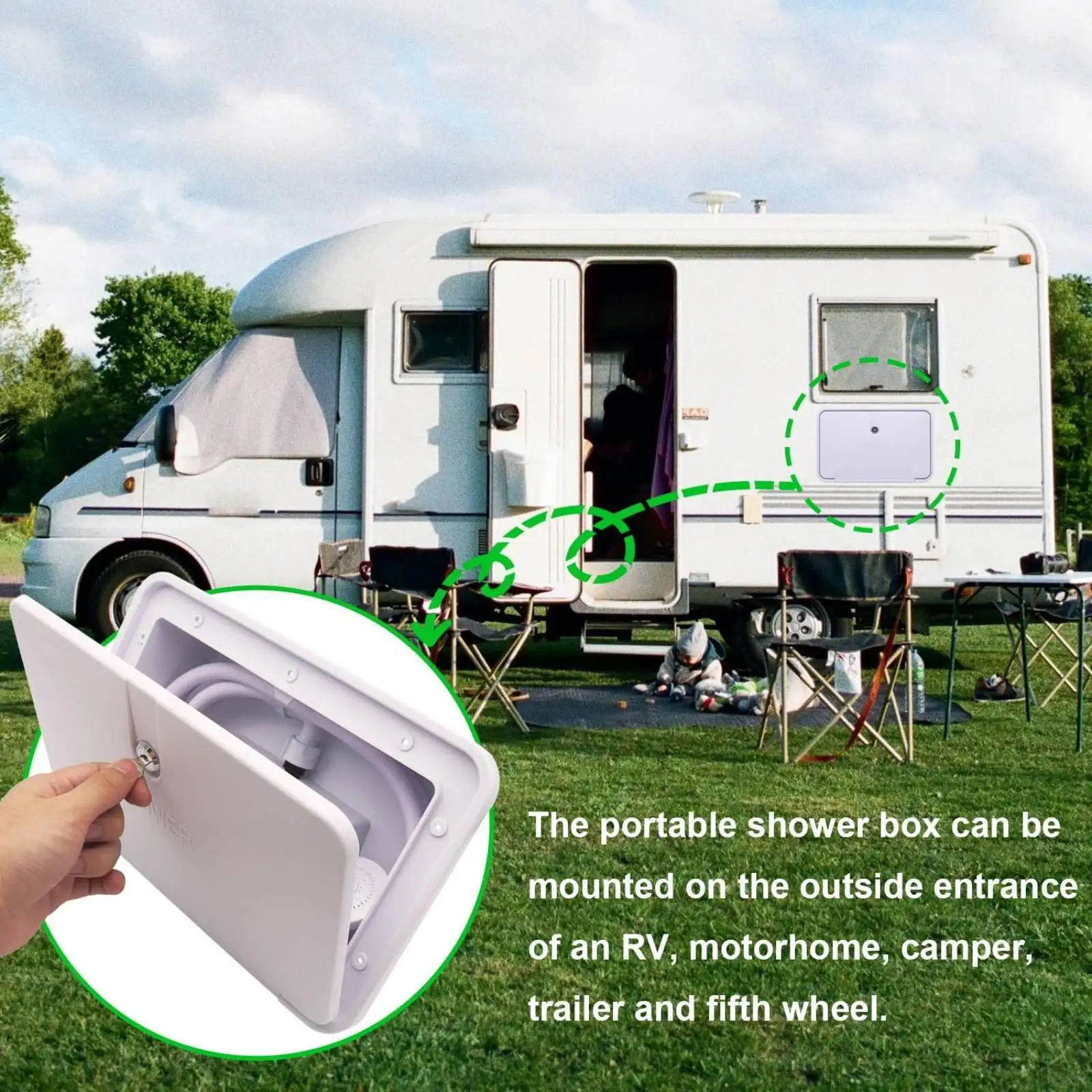 Portable Shower Head Outdoor Enclosure Camp Shower Utility for RV Garden Camping and Hiking Activities