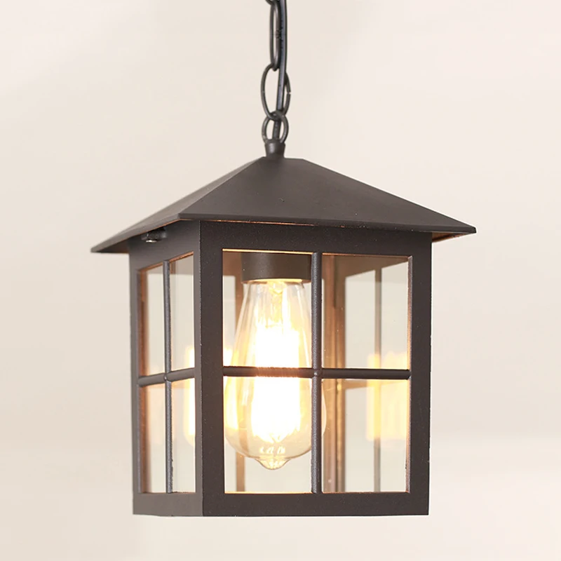 الأوروبي في الهواء الطلق مقاوم للماء قلادة مصباح خمر شرفة الممر العنب الإطار أضواء لوفت فناء مطعم Hanglamp تركيبات