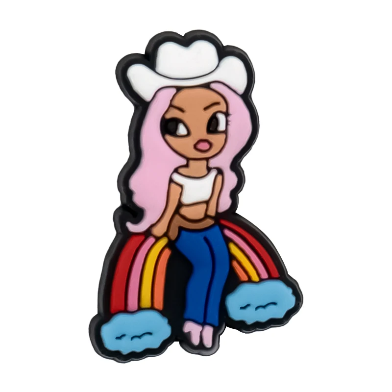 1/50 Stück rosa Schmetterling Schuh Charms Cowboy Hut Stiefel Kirsche Kaninchen Meerjungfrau Schuh Zubehör Karol G Schuh Dekorationen Pins Clogs – Detail 12