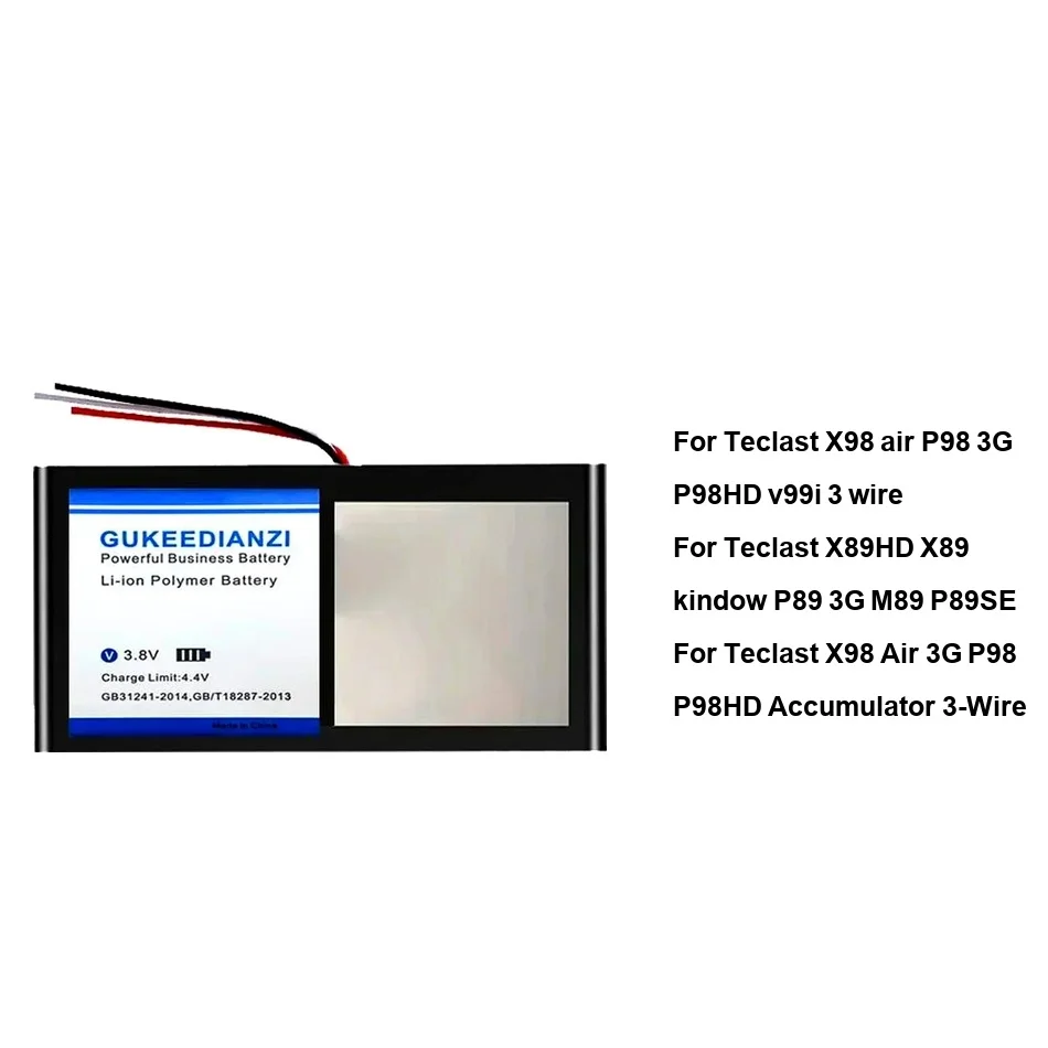 

Tablet Battery Safe X89 6500-9600mAh For Teclast x89hd X98 Air 3G 3-Wire M89 P98 Tablet